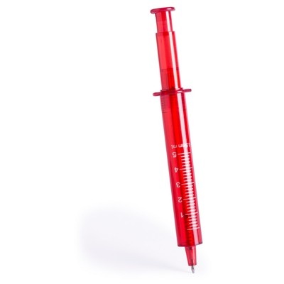 Logo trade advertising product photo of: Ball pen "syringe", Red