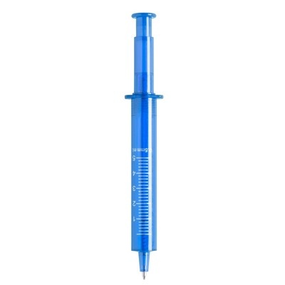 Logo trade business gifts image of: Ball pen "syringe", Blue