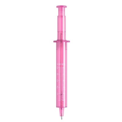 Logo trade promotional gift photo of: Ball pen "syringe", Pink