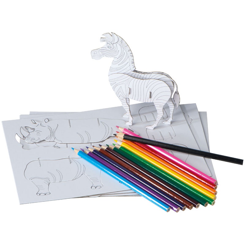 Logo trade promotional product photo of: 3d puzzle for coloring addison, Multi color