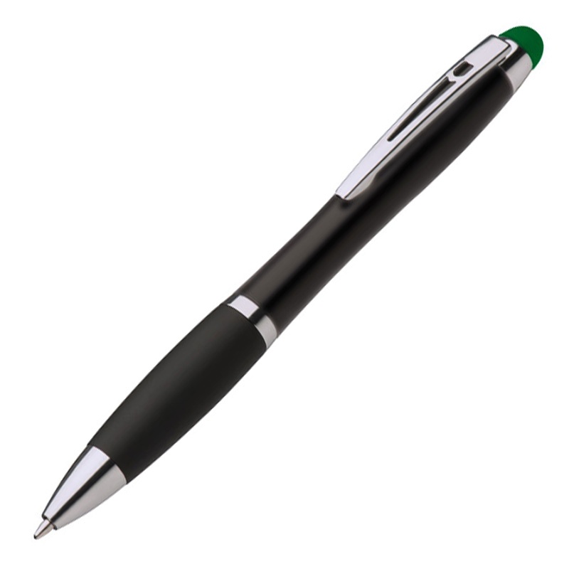 Logo trade promotional merchandise picture of: Light up touch pen for engraving LA NUCIA, Green