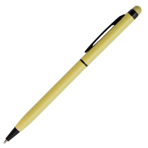 Logotrade promotional item image of: Touch Top ballpen, yellow