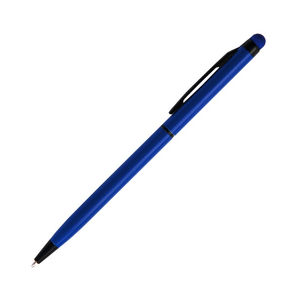 Logo trade promotional giveaways image of: Touch Top ballpen, blue