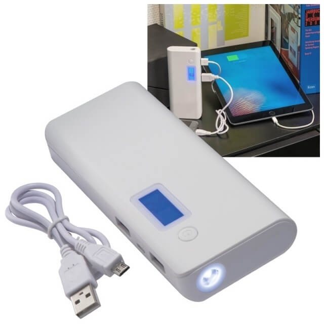 Logo trade promotional products picture of: Power bank 10000mAh STAFFORD  color white