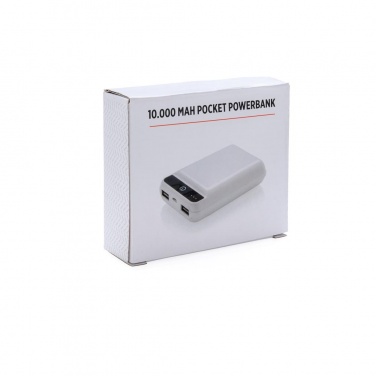 Logo trade promotional products image of: 10.000 mAh pocket powerbank, White