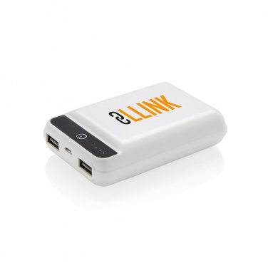 Logo trade promotional giveaway photo of: 10.000 mAh pocket powerbank, White