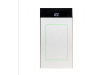 Logo trade promotional product photo of: 6.000 mAh flat powerbank digital display, Silver