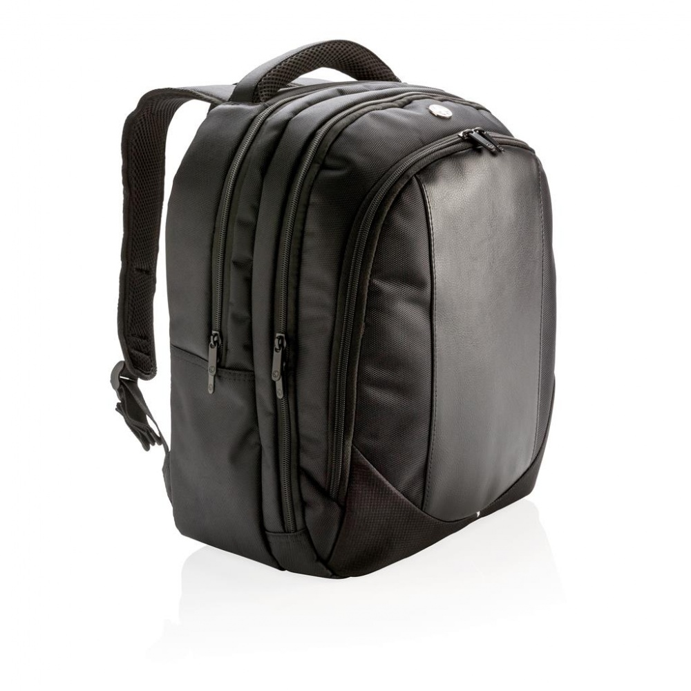 Logo trade business gifts image of: Swiss Peak laptop backpack, Black