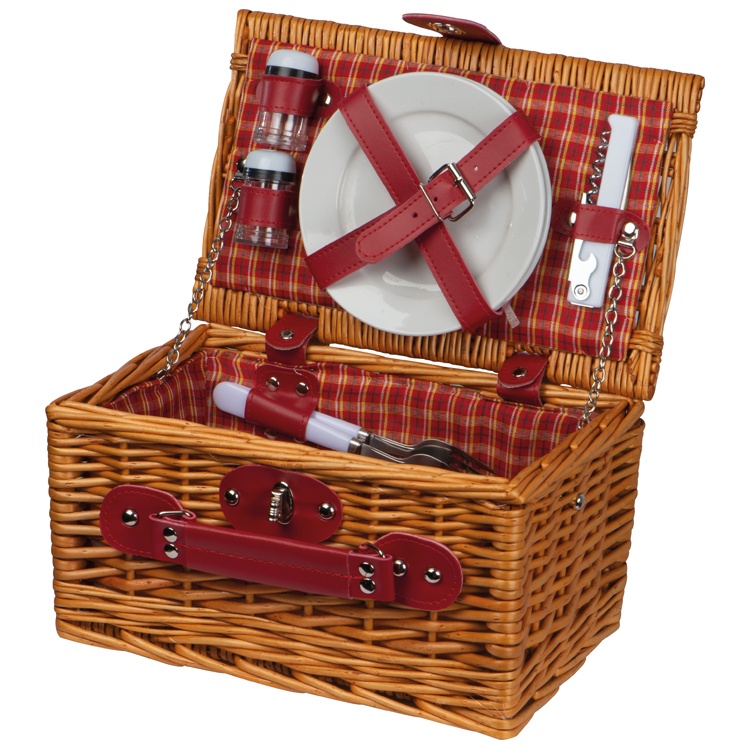 Logo trade promotional merchandise picture of: Picnic basket with cutlery, brown