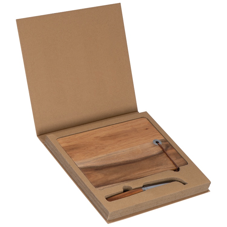 Logo trade promotional merchandise picture of: Wooden board with cheese knife