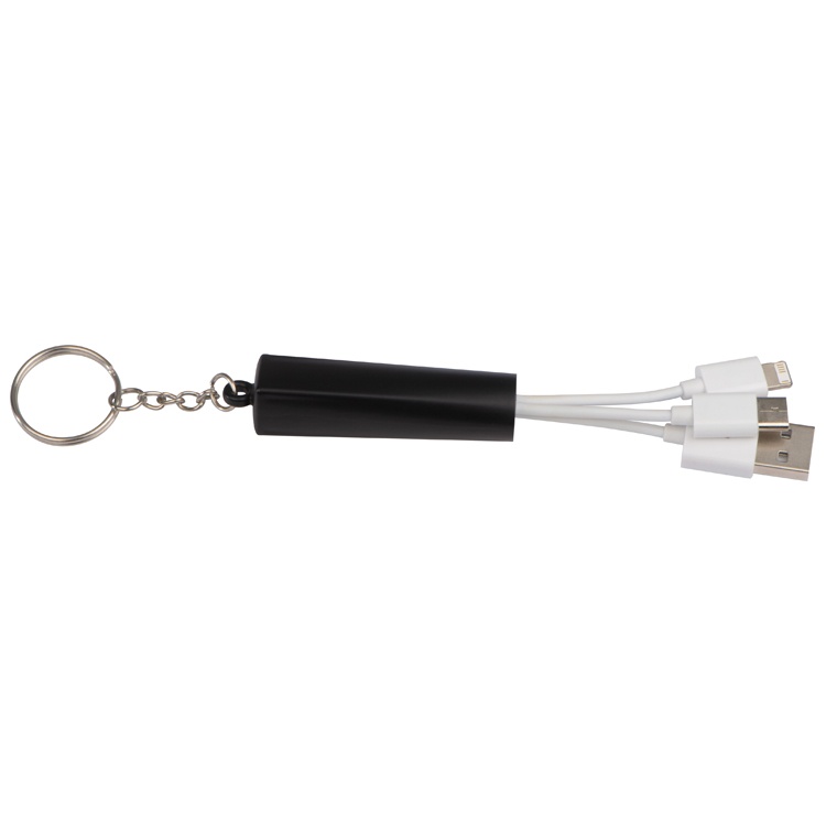 Logotrade promotional giveaway image of: Keychain with USB charging cable, black