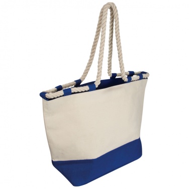 Logo trade advertising products picture of: Beach bag with drawstring, blue/natural white