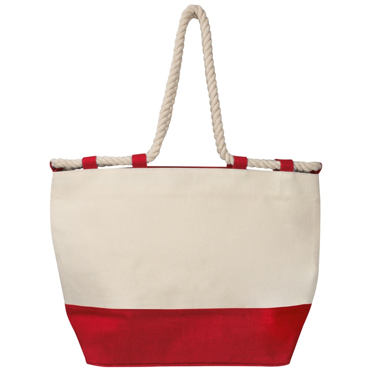 Logotrade promotional merchandise photo of: Beach bag with drawstring, red/natural white