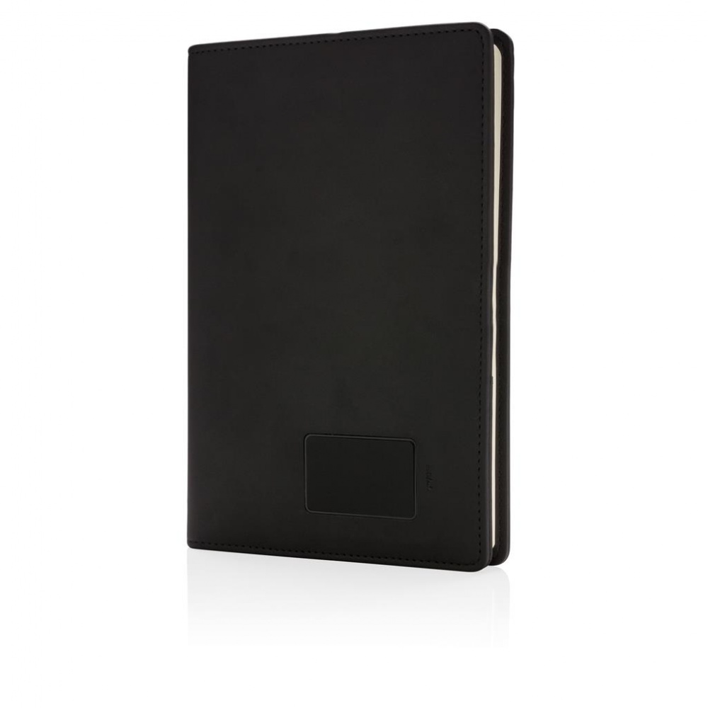 Logotrade promotional item image of: Light up logo notebook A5, Black