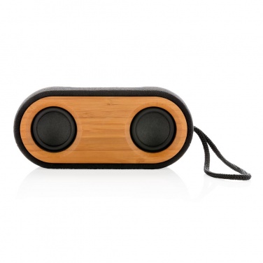 Logo trade corporate gifts picture of: Bamboo X double speaker, black