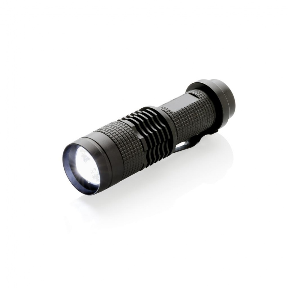 Logo trade promotional item photo of: 3W pocket CREE torch, black