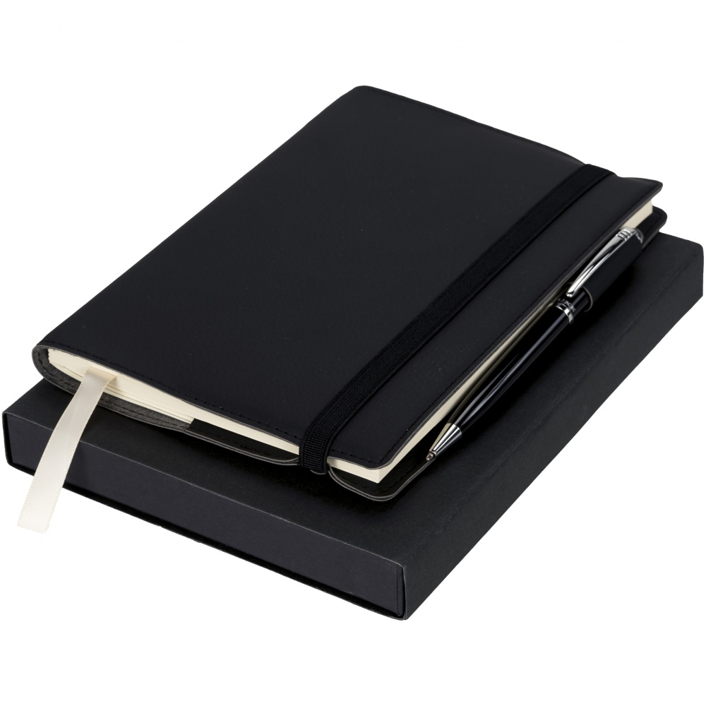 Logo trade promotional item photo of: Notebook with Pen Gift Set, black