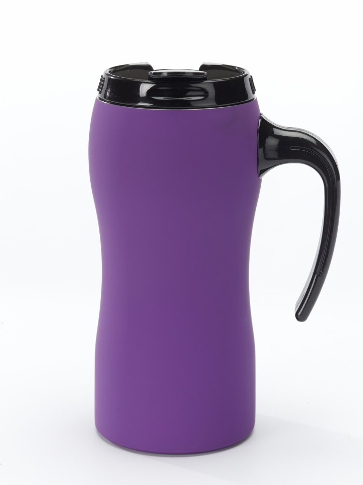 Logo trade promotional giveaway photo of: THERMAL MUG COLORISSIMO, 500 ml, purple