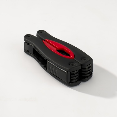 Logotrade promotional giveaway image of: LARGE MULTITOOL RUBBY, red