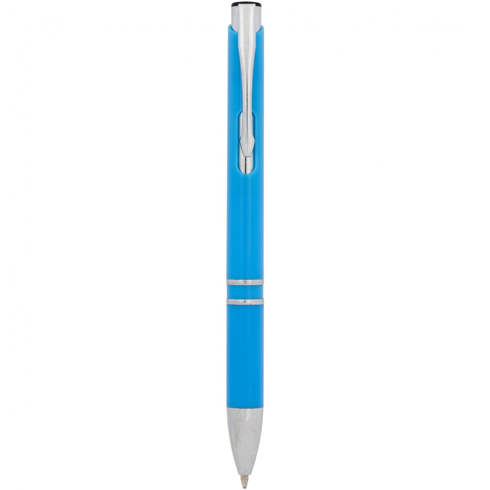 Logo trade promotional items image of: Moneta ABS ballpoint pen, light blue