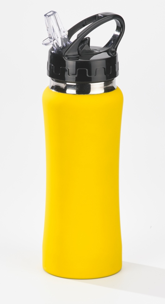 Logo trade promotional merchandise photo of: WATER BOTTLE COLORISSIMO, 600 ml, yellow