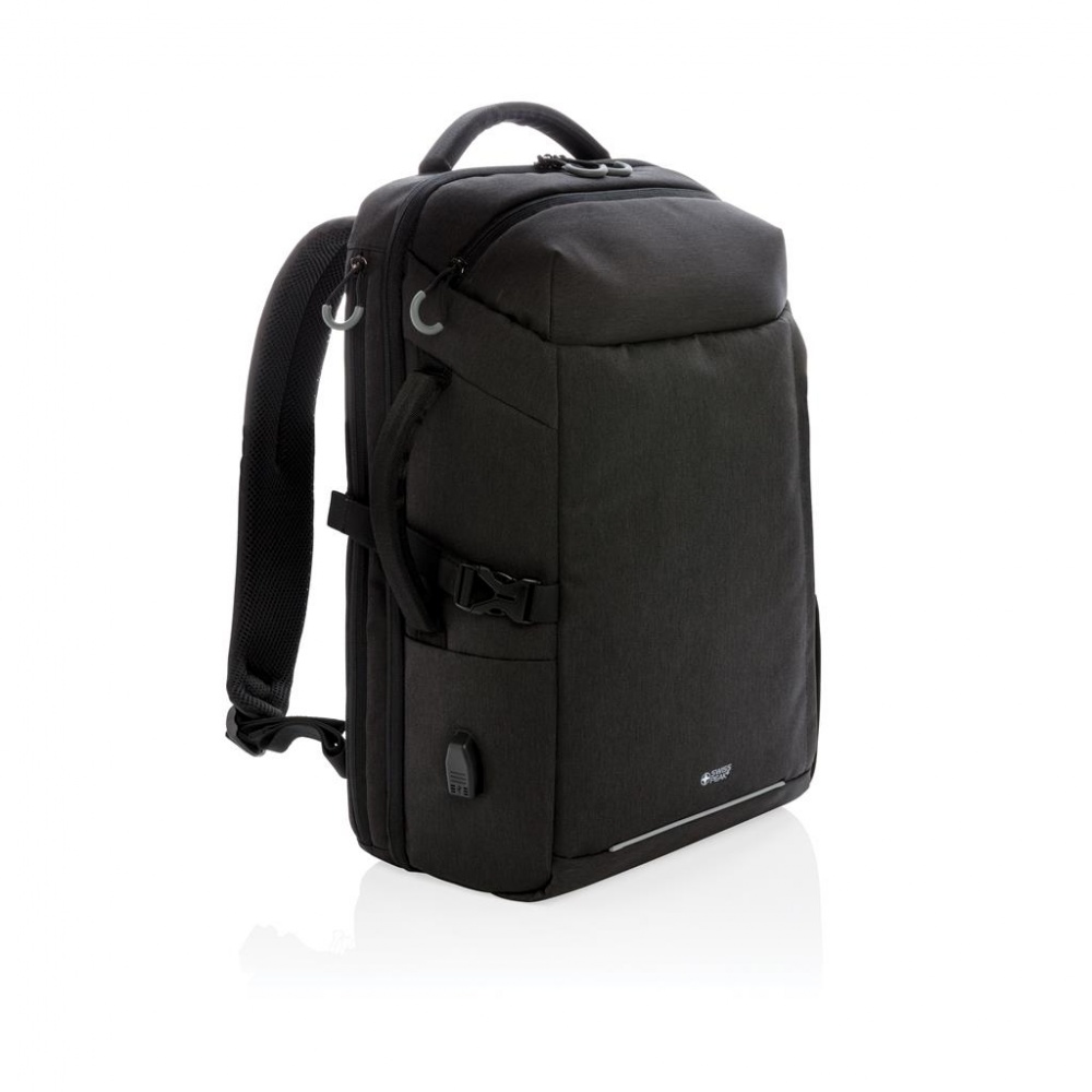 Logotrade promotional item image of: Swiss Peak XXL weekend travel backpack with RFID and USB, black