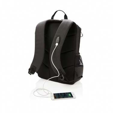 Logotrade advertising product image of: Lima 15" RFID & USB laptop backpack, black