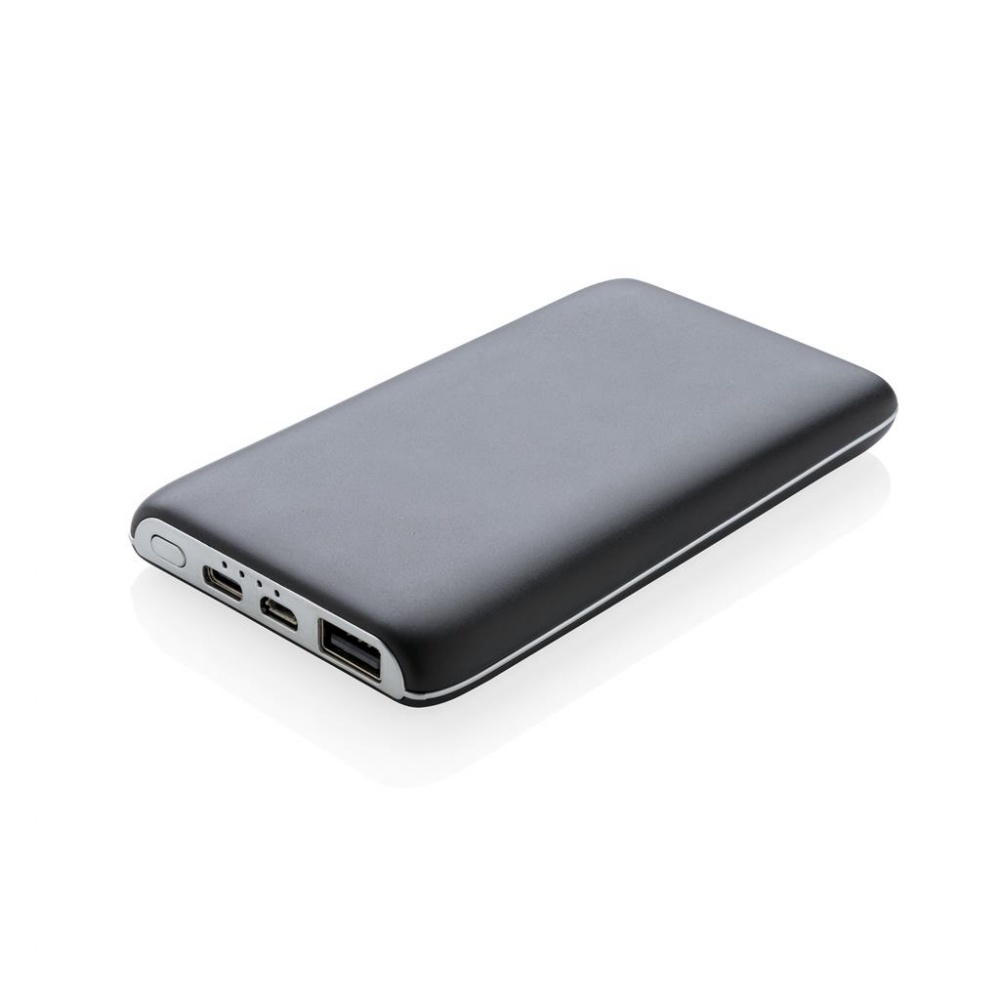 Logo trade promotional merchandise image of: 4.000 mAh wireless powerbank with suction pads, black