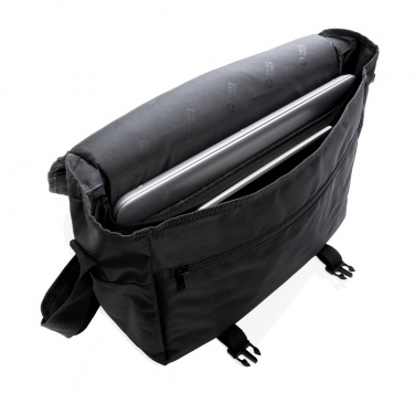 Logo trade promotional merchandise photo of: Swiss Peak RFID 15" laptop messenger bag PVC free, black