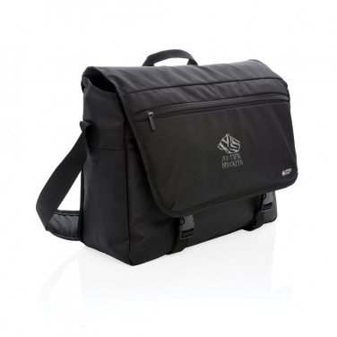 Logo trade promotional merchandise image of: Swiss Peak RFID 15" laptop messenger bag PVC free, black