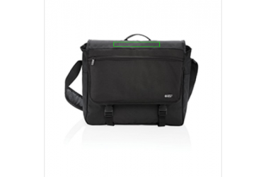 Logotrade advertising products photo of: Swiss Peak RFID 15" laptop messenger bag PVC free, black