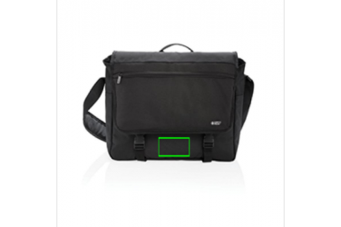 Logo trade promotional merchandise photo of: Swiss Peak RFID 15" laptop messenger bag PVC free, black