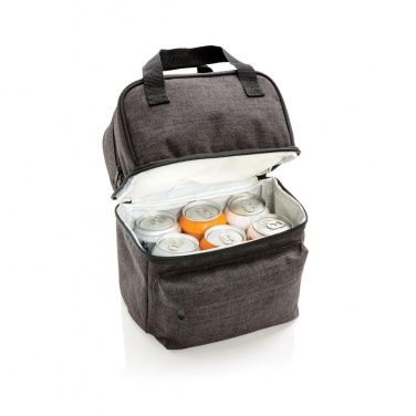 Logotrade corporate gift picture of: Cooler bag with 2 insulated compartments, anthracite