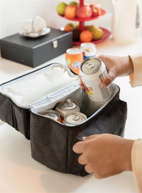 Logo trade promotional gift photo of: Cooler bag with 2 insulated compartments, anthracite