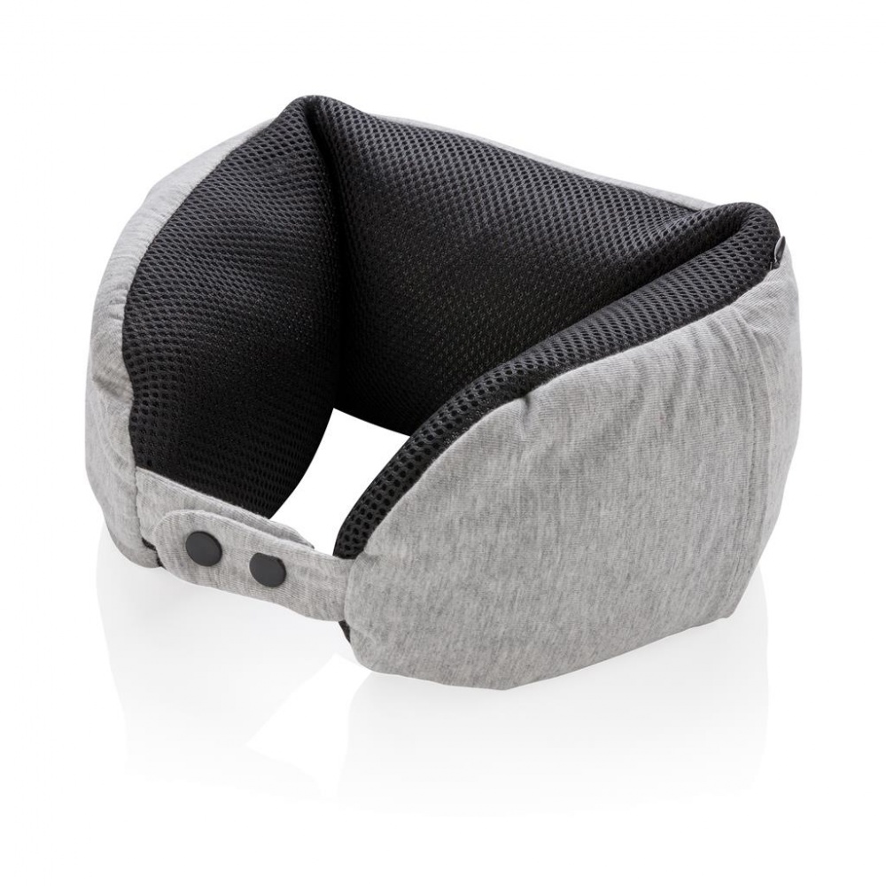 Logo trade promotional merchandise image of: Deluxe microbead travel pillow, grey / black