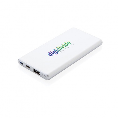 Logotrade business gift image of: Ultra fast 5.000 mAh powerbank, white