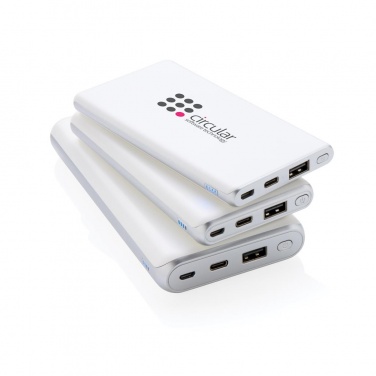 Logo trade promotional gifts image of: Ultra fast 5.000 mAh powerbank, white