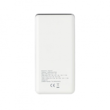 Logotrade advertising products photo of: Ultra fast 10.000 mAh powerbank with PD, white