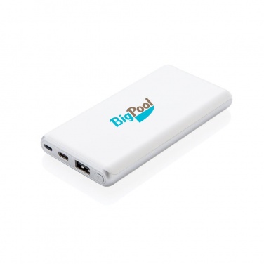 Logotrade promotional gift image of: Ultra fast 10.000 mAh powerbank with PD, white