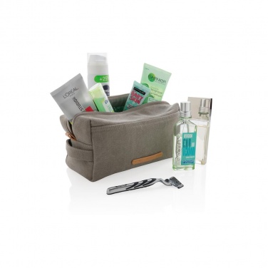 Logotrade promotional giveaway picture of: Canvas toiletry bag PVC free, grey