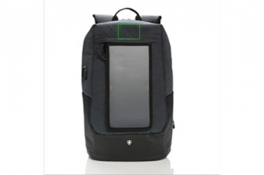 Logo trade business gifts image of: Swiss Peak eclipse solar backpack, black