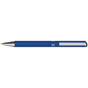 Logo trade business gift photo of: Metal ballpen with zig-zag clip, blue