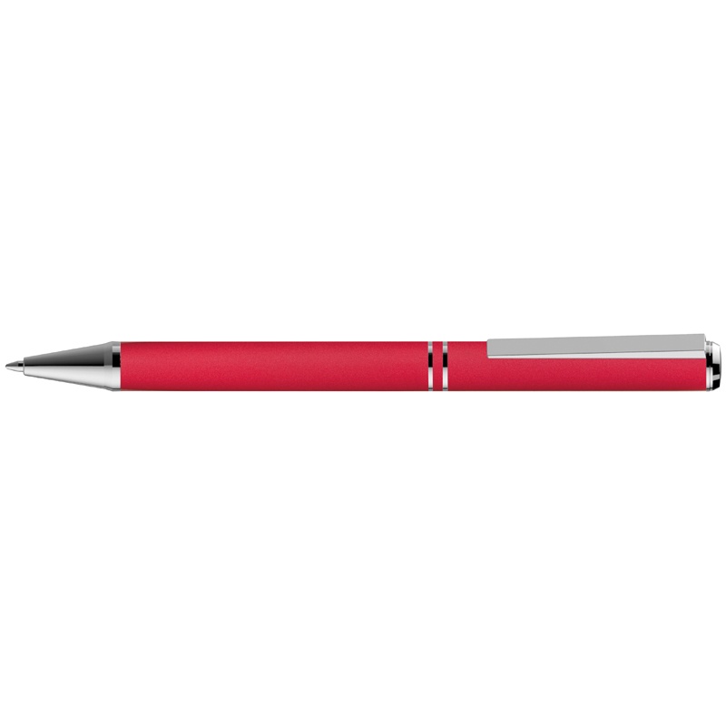 Logo trade promotional gifts picture of: Metal ballpen with zig-zag clip, red