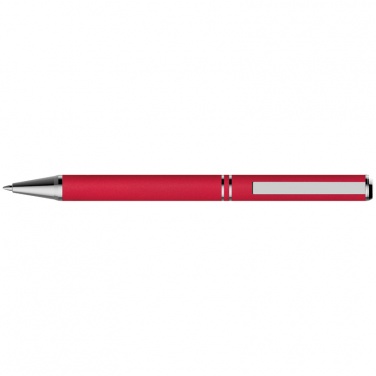 Logo trade promotional giveaways picture of: Metal ballpen with zig-zag clip, red