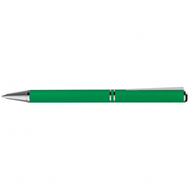 Logo trade promotional giveaways picture of: Metal ballpen with zig-zag clip, green