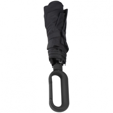 Logo trade advertising products picture of: Automatic pocket umbrella with carabiner handle, Black