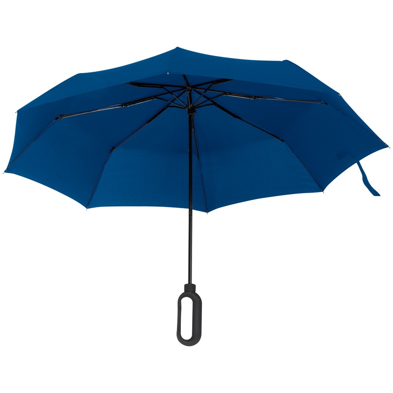 Logo trade promotional products picture of: Automatic pocket umbrella with carabiner handle, Blue