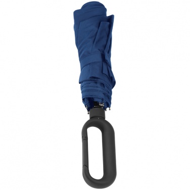 Logo trade advertising product photo of: Automatic pocket umbrella with carabiner handle, Blue