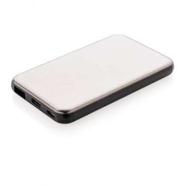 Logo trade advertising product photo of: Pocket-size 5.000 mAh powerbank, grey