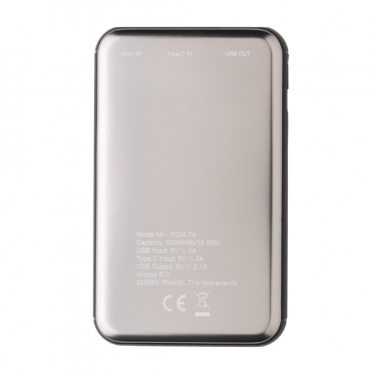 Logotrade promotional merchandise picture of: Pocket-size 5.000 mAh powerbank, grey